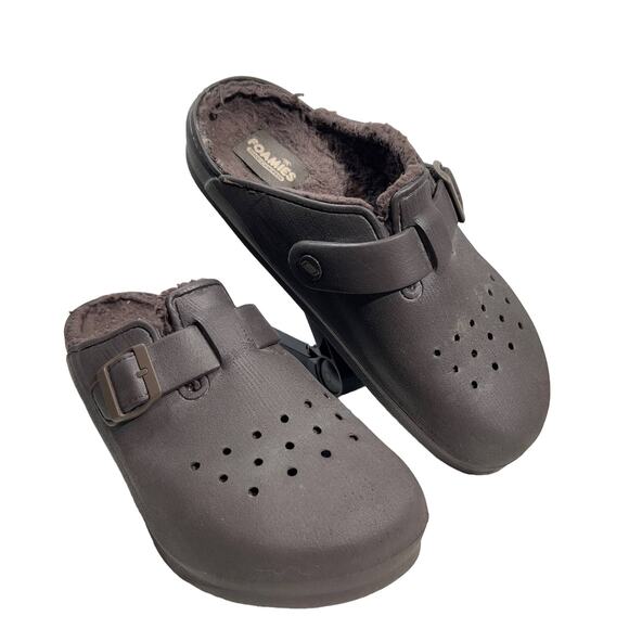Skechers Foamies Slipper  “Crocodile Style” Clog Men's 10 Cali Surf Lined Brown - Picture 1 of 12